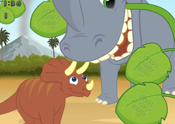 Mighty dinosaur chomp game on ABCmouse.com. 